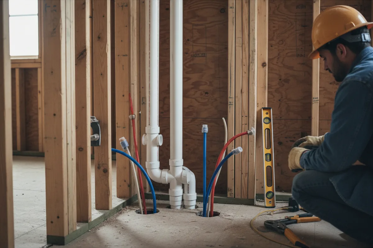 Drain and supply rough-in during Sump Pump Repair in La Mesa